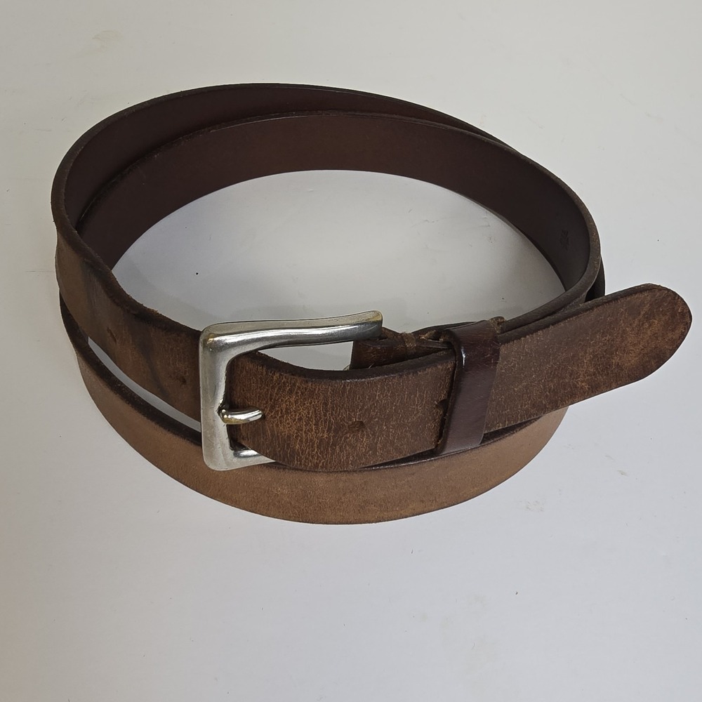 Polo Ralph Lauren Brown Genuine Leather Belt Men Size 44 110 Broken In Soft